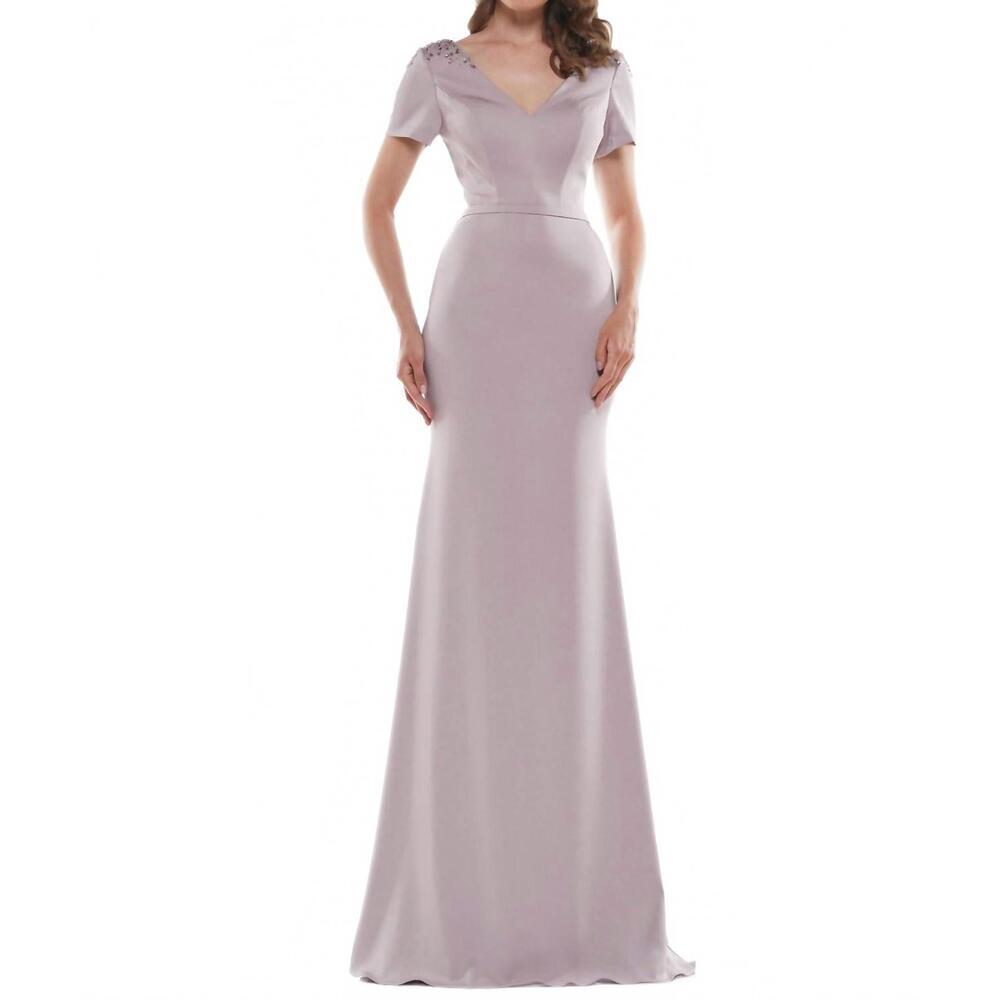 NEW COLORS DRESS cap sleeve gown in dark mauve